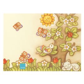 Country greeting card with tree