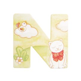 Wooden letter N for wall mounting