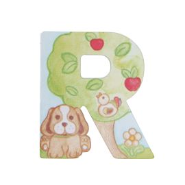 Wooden letter R for wall mounting