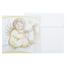 Gift tag with angel and harp