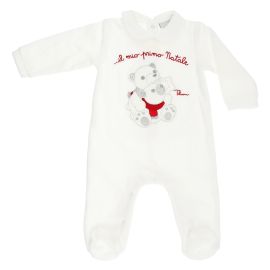 THUN & OVS white romper in chenille featuring Paul the Polar Bear