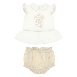 THUN & OVS Lama baby girl's dress with briefs in organic cotton