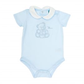 THUN & OVS Teddy baby boy's milk white bodysuit in organic cotton