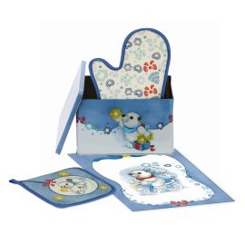Set in Blechdose mit Handschuh Topflappen und Geschirrtuch Dolce Inverno