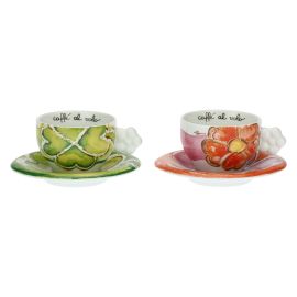 Set of 2 pink and green Happy cups