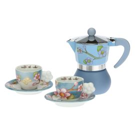 Set of Fiori Di Pesco coffee maker and 2 coffee cups