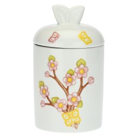 Fiori Di Pesco porcelain jar with yellow butterfly