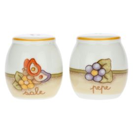 Country porcelain salt and pepper set