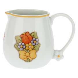 Karaffe aus Porzellan Country mit Schmetterling, Tulpe und Blumen