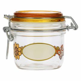 Airtight Country glass jar with flowers