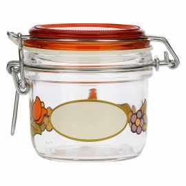 Airtight Country glass jar with sunflower and butterfly