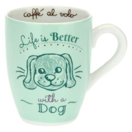 Henkelbecher mit Hund - Life is better with a dog