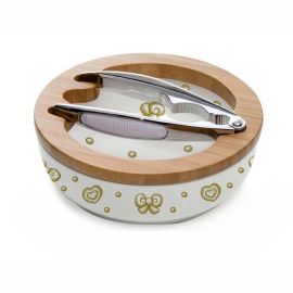 Gold icons ceramic bowl with nutcracker