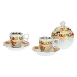 Set mit 2 Espressotassen mit Zuckerdose Grace