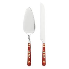 Sweet Christmas cake knife and slice set