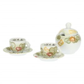 Set of 2 Claire coffee cups and sugar bowl
