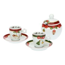 Set of 2 Magico Natale coffee cups with sugar bowl