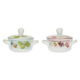 Set of 2 Fiori e Fantasia cocottes with lid
