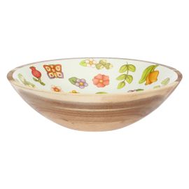 Medium Happy Country bowl in enameled wood