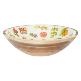 Medium Happy Country bowl in enameled wood