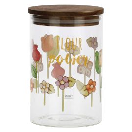 Happy Country glass flour jar