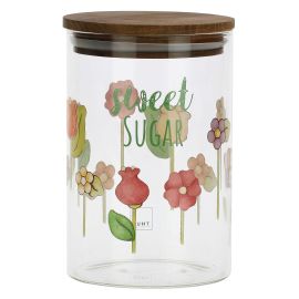 Happy Country glass sugar jar