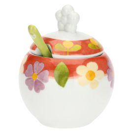 Florianne porcelain sugar bowl with spoon