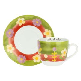 Tazza Jumbo con piattino in porcellana Florianne