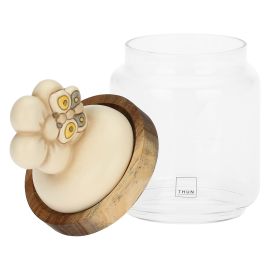 Elegance glass jar with wooden lid, small