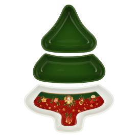 Sorprese di Natale porcelain Christmas tree-shaped apetizer plate