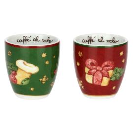 Sorprese di Natale set of 2 porcelain espresso glasses