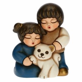 Children with cat for Traditional Nativity Scene