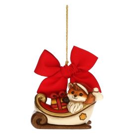 Large Grace the Fox with sleigh Christmas tree decoration