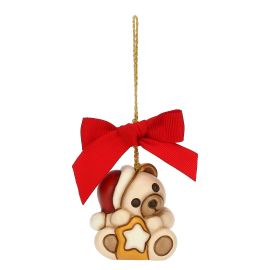 Teddy with star Christmas decoration, small