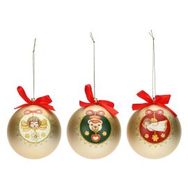 Set mit 3 Christbaumkugeln weiß