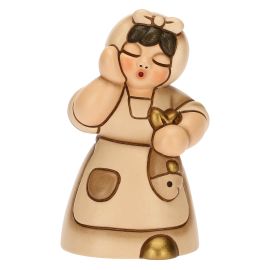 Presepe Classico ceramic woman with fish champagne