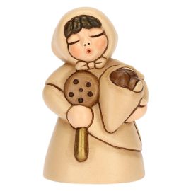 Presepe Classico ceramic woman with chestnuts champagne