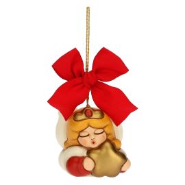 Ceramic Shaila Queen of the Fairies with golden star Christmas tree decoration, maxi