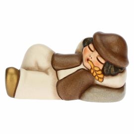 Presepe Classico ceramic sleeping shepherd white