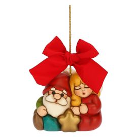 Ceramic Shaila Queen of the Fairies and Oliver Gnome Christmas tree decoration, maxi