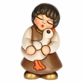 Presepe Classico Ceramic girl with goose