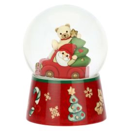 Glass and ceramic Oliver gnome and Teddy boule de neige, large