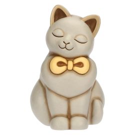 Momi cat with bow in ceramic, large