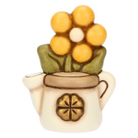 Mini annaffiatoio in ceramica con margherita