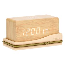 Country Bloom ceramic digital clock with flowers and ladybug