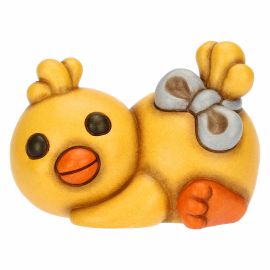 Polly chick with ceramic bow, small
