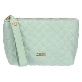 Pochette in ecopelle trapuntata, verde