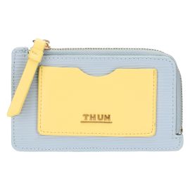 Medium, two-tone eco-leather card holder