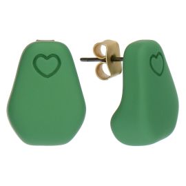Orecchini pin in resina cuore piccolo