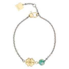 Bracelet with four-leaf clover and bead